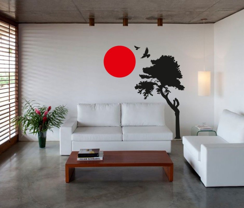 Декор стены в японском стиле