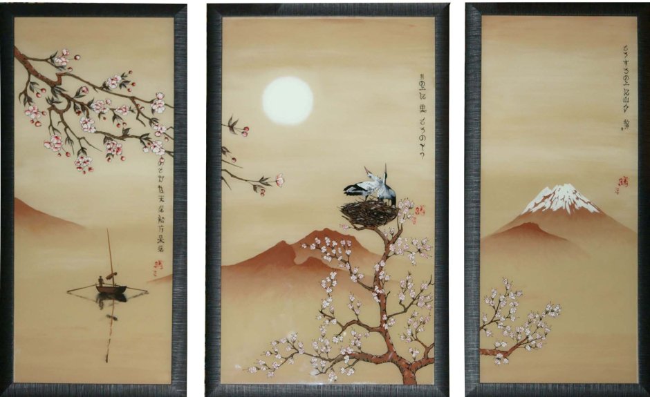 Триптих картины японские