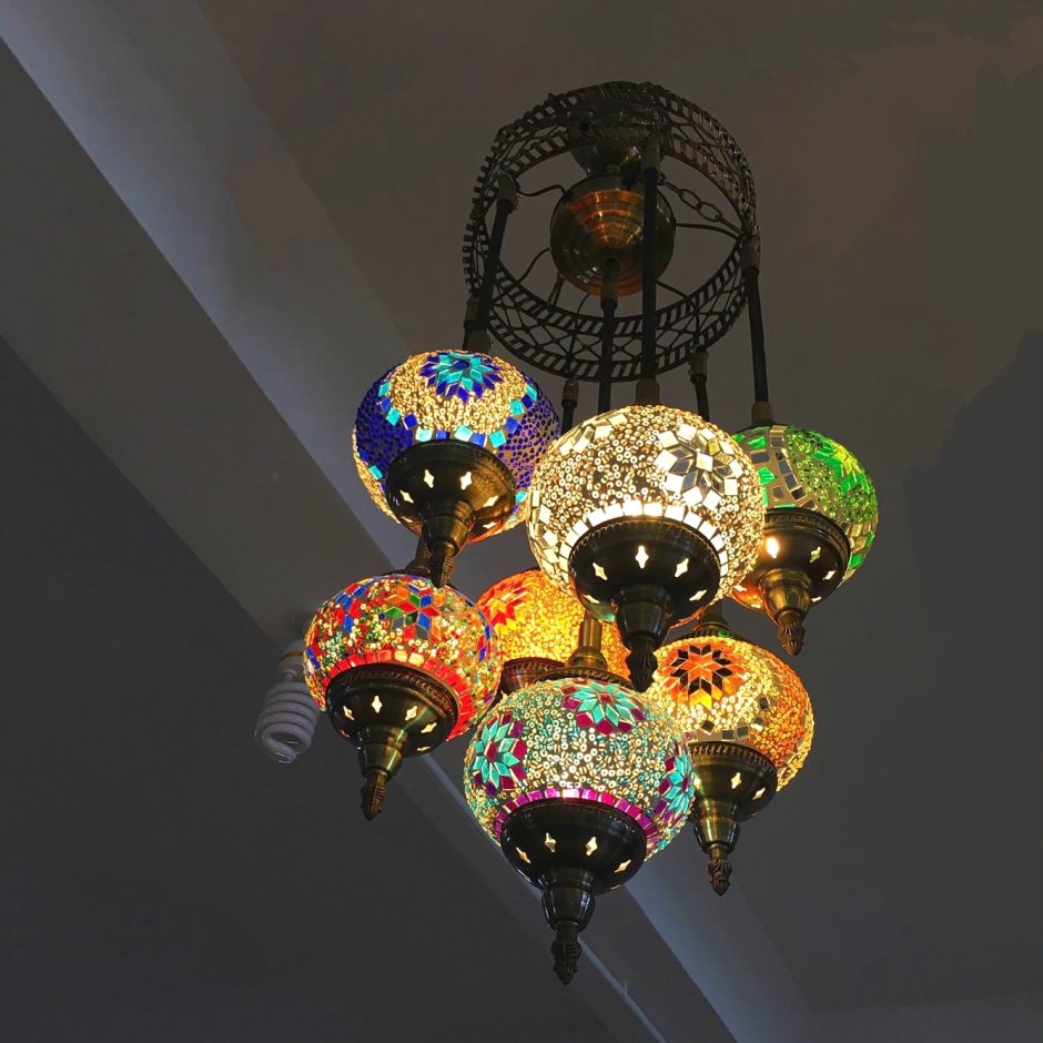 Марокканские подвесные светильники мозаика