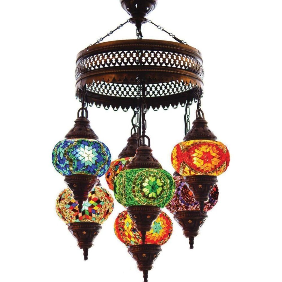 Турецкие люстры из цветного стекла