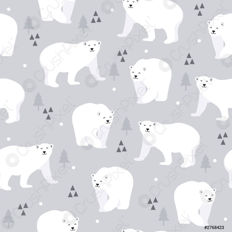 Коврик белый медведь