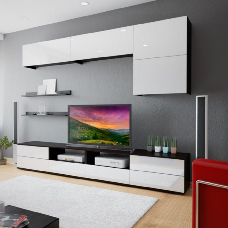 Стенка Модерн - эффект 3d - комплект с led 16к