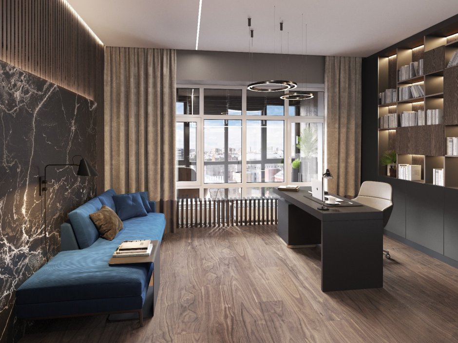 Кабинет в стиле брутализм