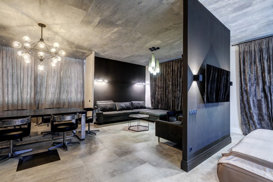 Гостиная в брутальном стиле