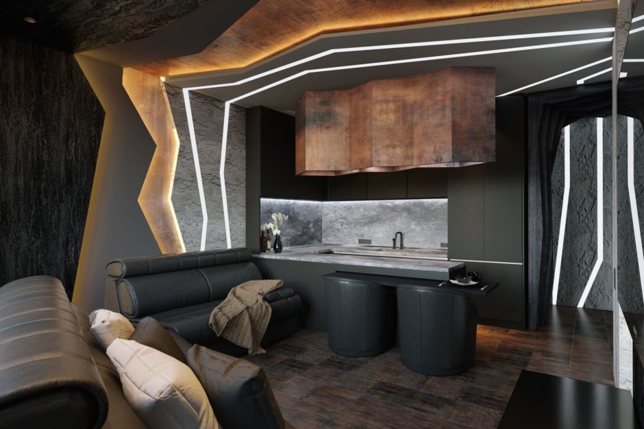 Нео брутализм интерьер