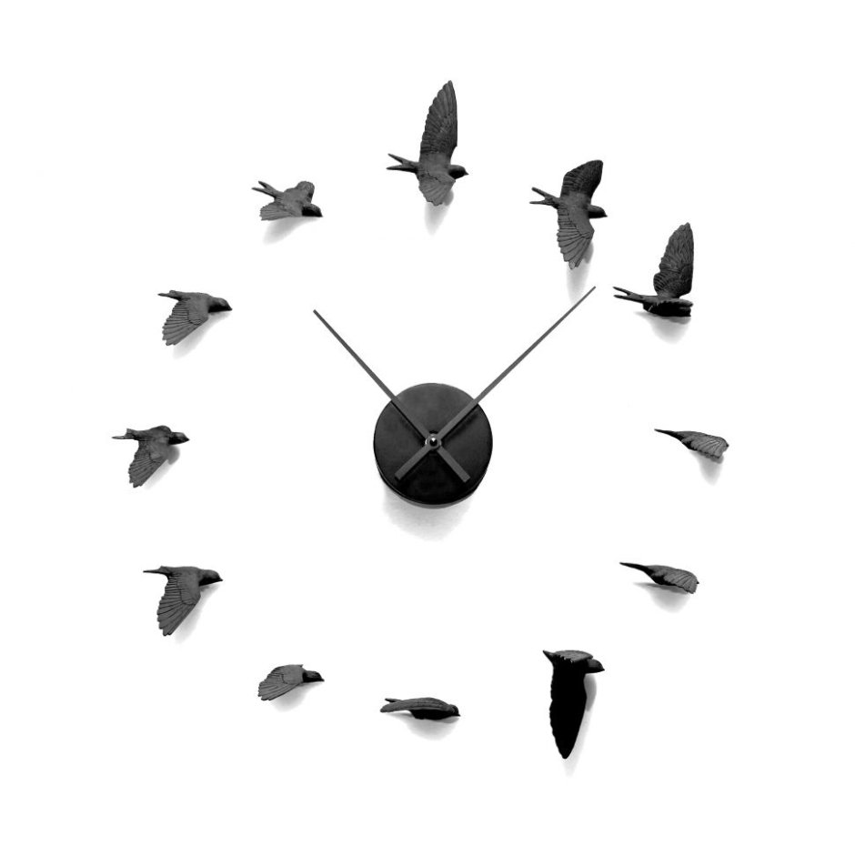 Настенные часы с птичками на ветках