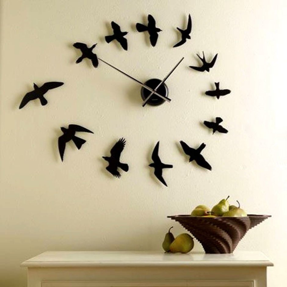 Часы с птичками настенные