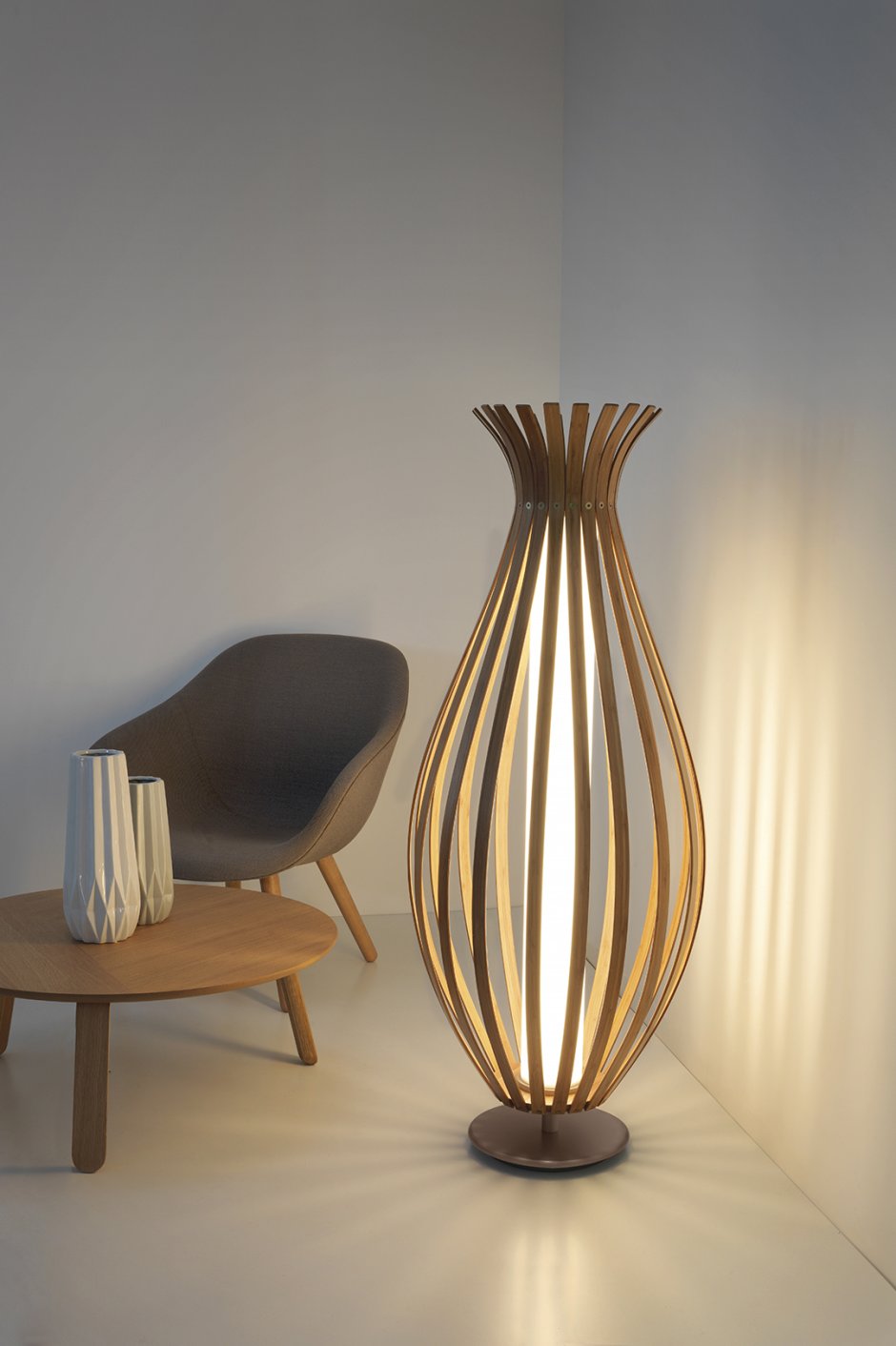 Бамбуковый светильник напольный