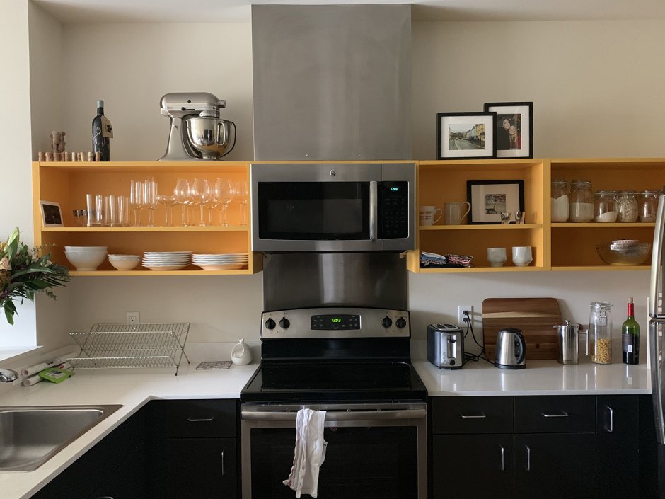 Contact paper Shelves before after
