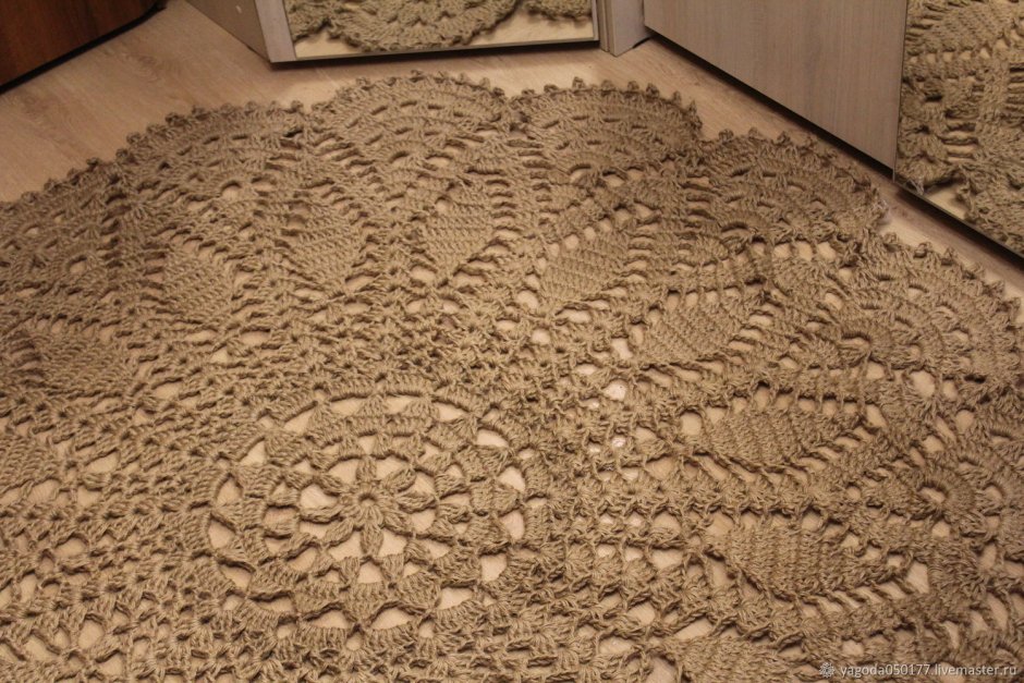 Коврики крючком из джутовой нити