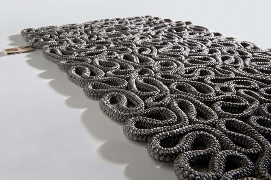 Круглый джутовый ковер крючком