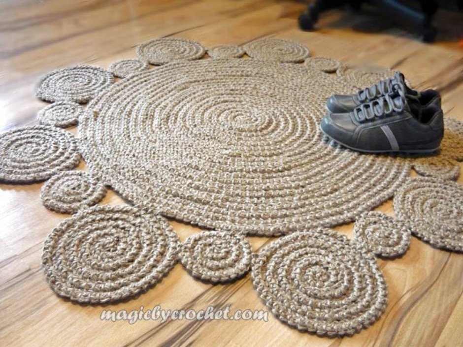 Ковер дорожка крючком из джута