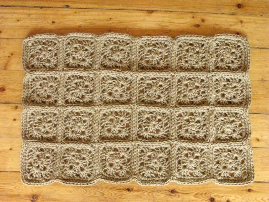 Коврик из джутовой нитки