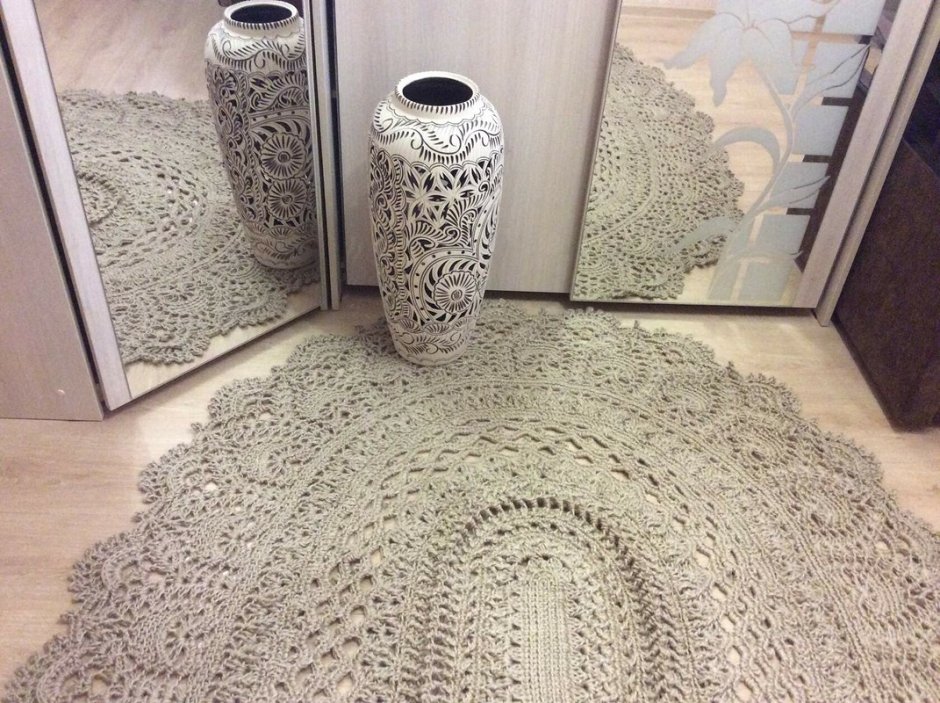 Салфетка из джута крючком