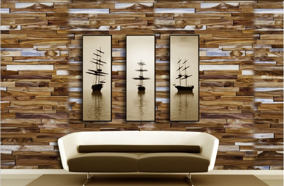Стеновые панели из деревянных реек