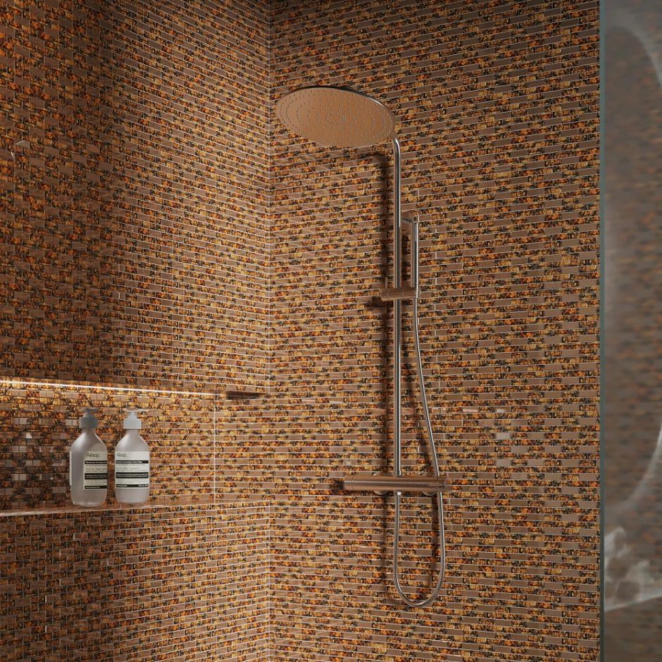 Мозаика для ванной комнаты в Леруа
