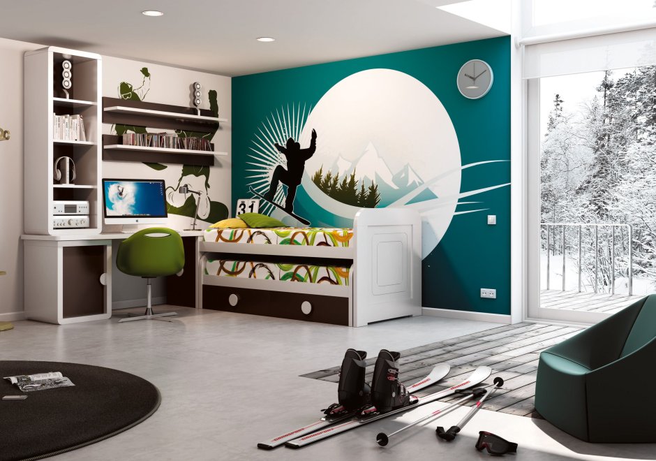 Комод синего цвета