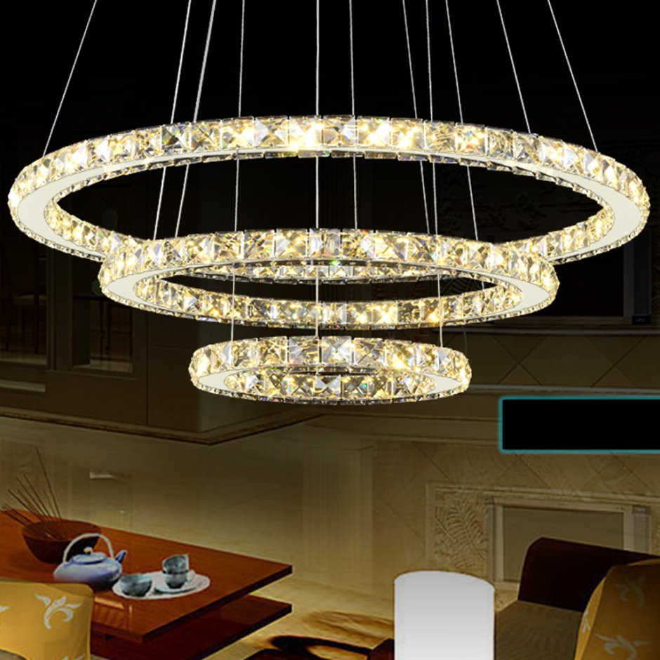 Люстра led 3-Ring Chandelier Золотая