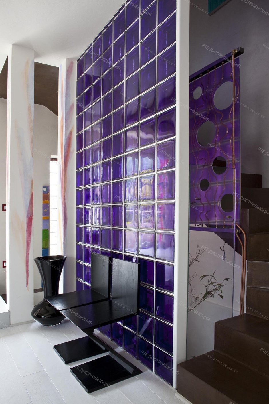 Стеклоблок в интерьере ванны