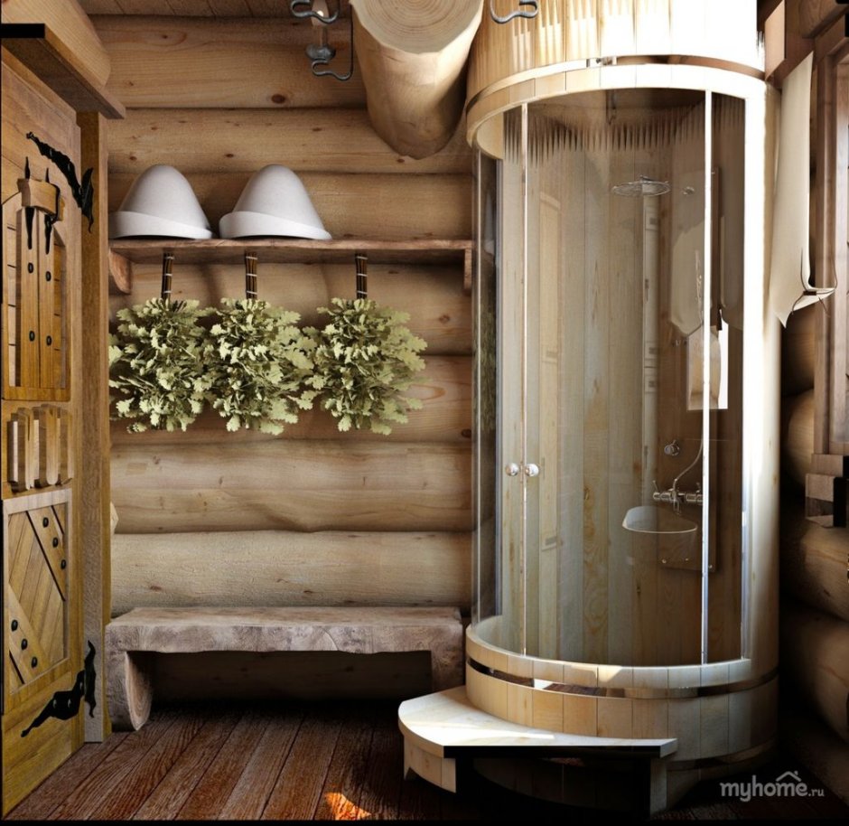 Душевые комнаты в деревянном доме