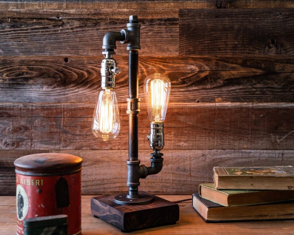 Светильник с лампой Эдисона стимпанк