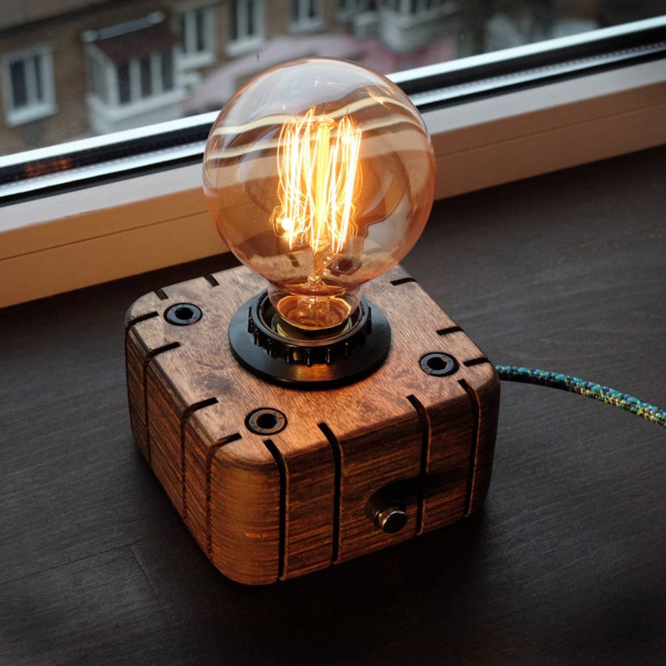 Ночник с лампой Эдисона в стиле лофт
