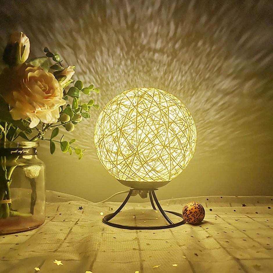 Настольный светильник-шар из ротанга Creative Rattan Ball Lamp (без подставки)
