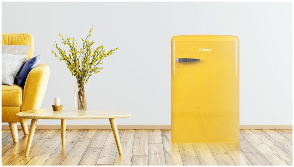 Hansa холодильник Retro Yellow