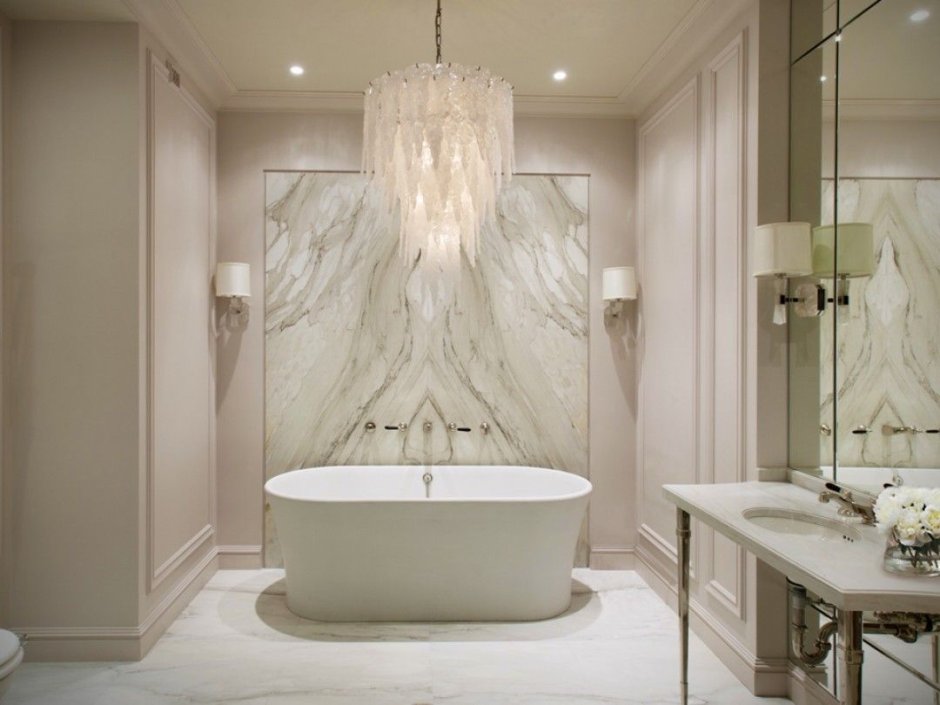 Красивые Ванные комнаты с мраморной плиткой