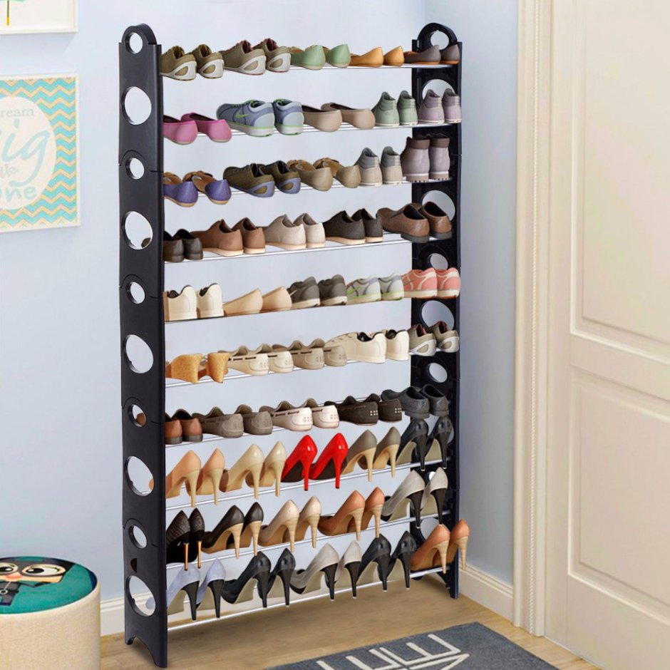 Шкаф для обуви в гардеробной высоты полок