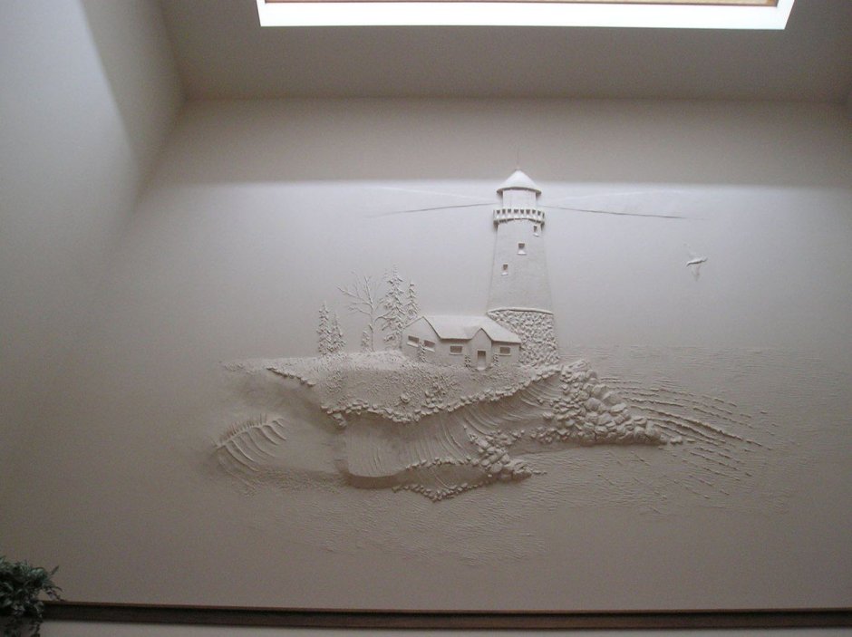 Барельеф корабль на стене