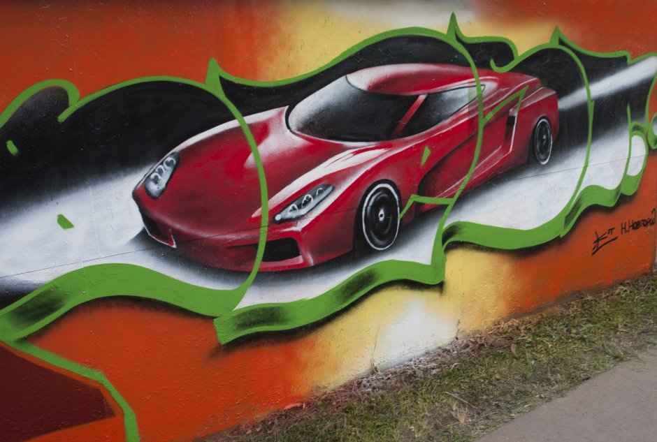 Роспись стен автомобильная тематика
