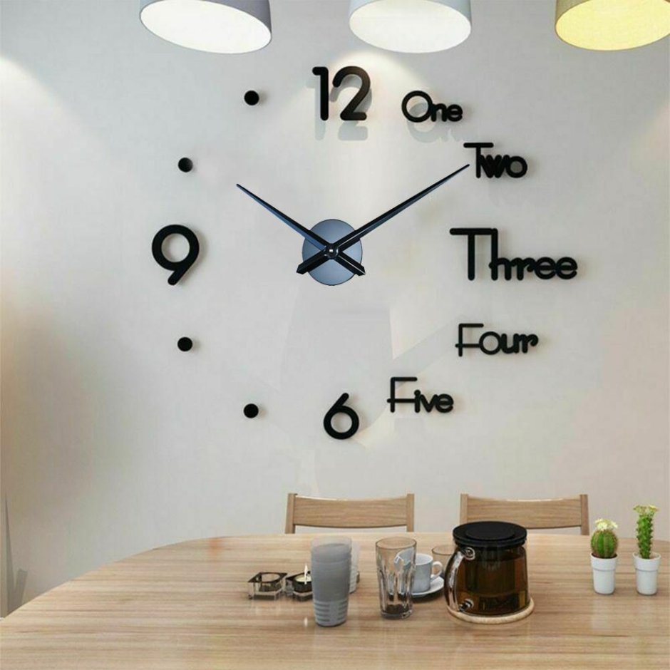 DIY Clock настенные 3d часы самоклеящиеся