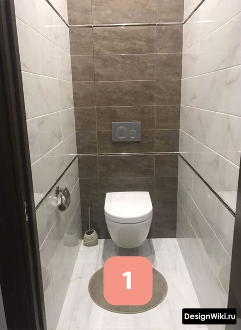 Вертикальная плитка в туалете