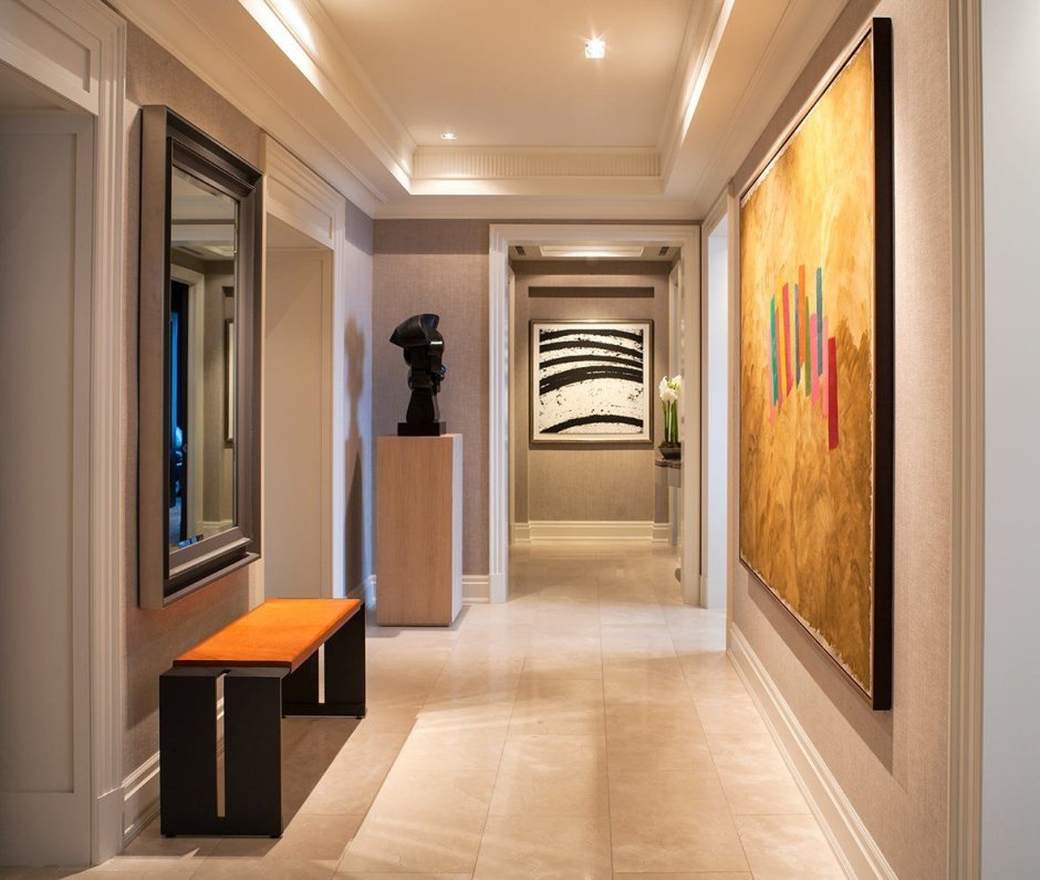 Дизайн длинного коридора гостиницы