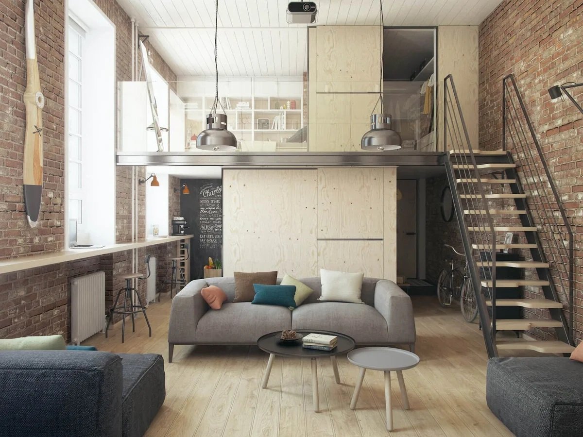 дизайн двухуровневой двухкомнатной квартиры