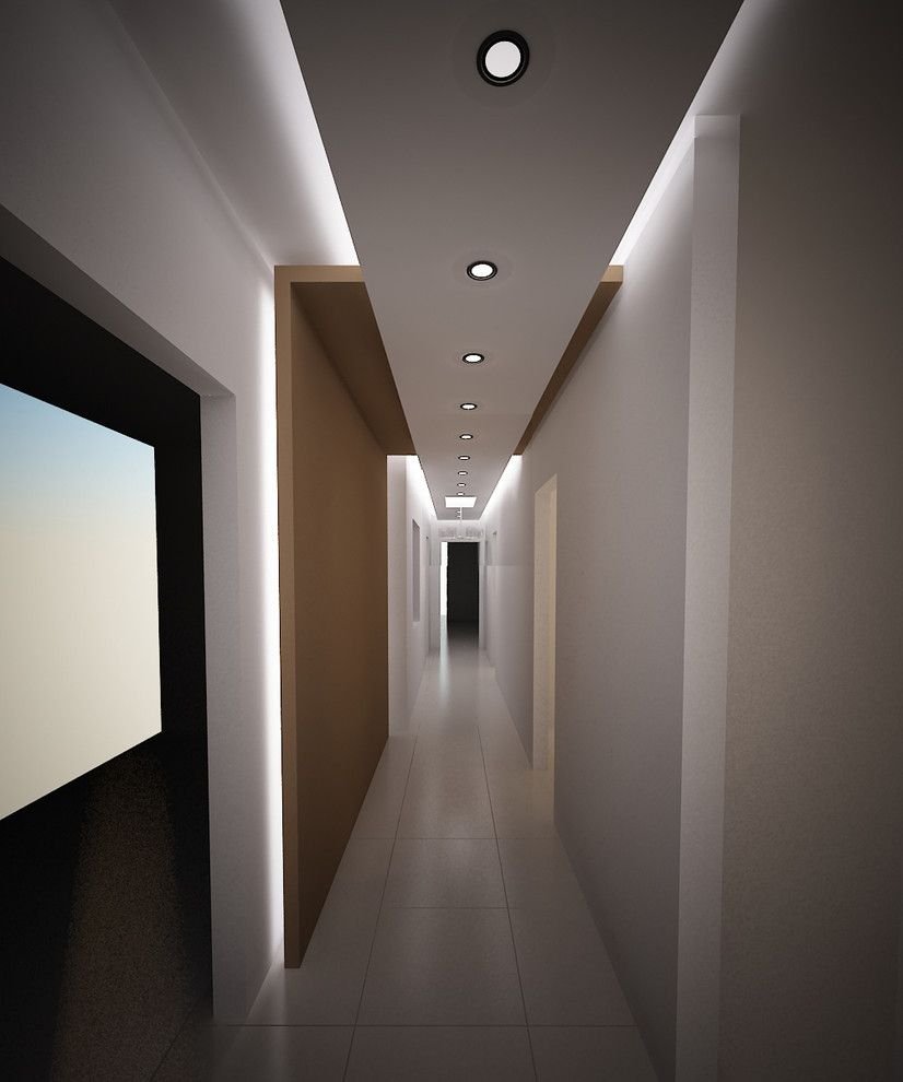Современный дизайн коридора новинки полосы фот