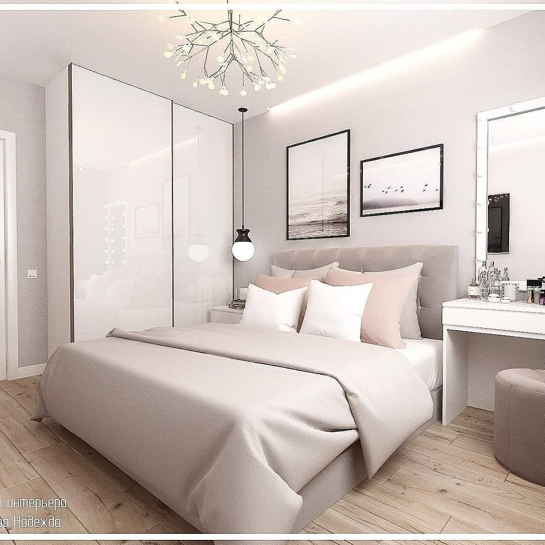 светлая маленькая спальня дизайн фото