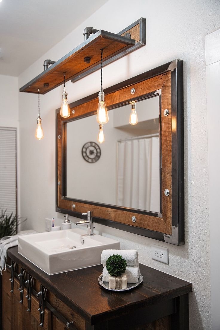 Зеркало в стиле лофт в ванную