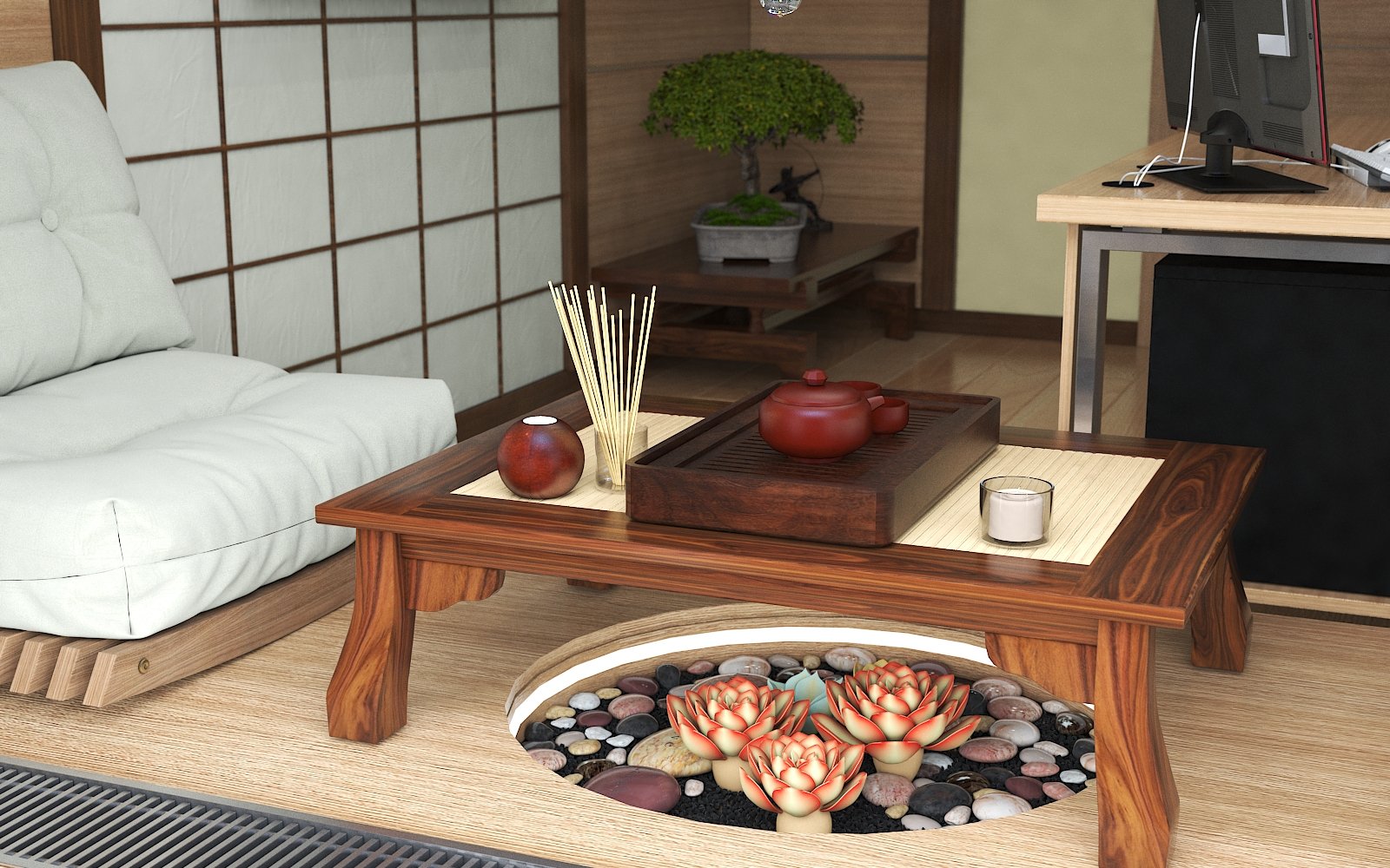 Забронировать столик в японском саду. Столик в японском стиле. Японский столик для чаепития. Японская мебель. Журнальный столик в японском стиле.