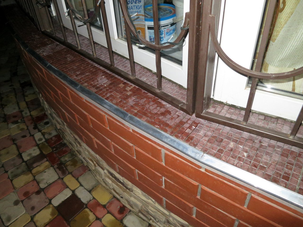Балконный отлив из плитки