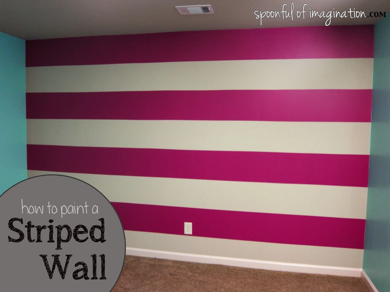 Стены Покрашенные в полоску розовый