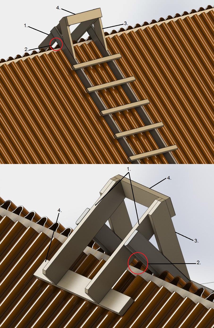 Лестница для шиферной крыши чертеж