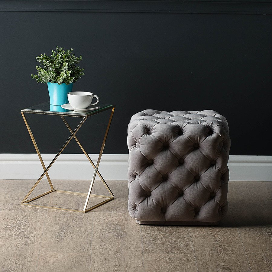 Gea банкетка квадратная лофт каретной стяжкой