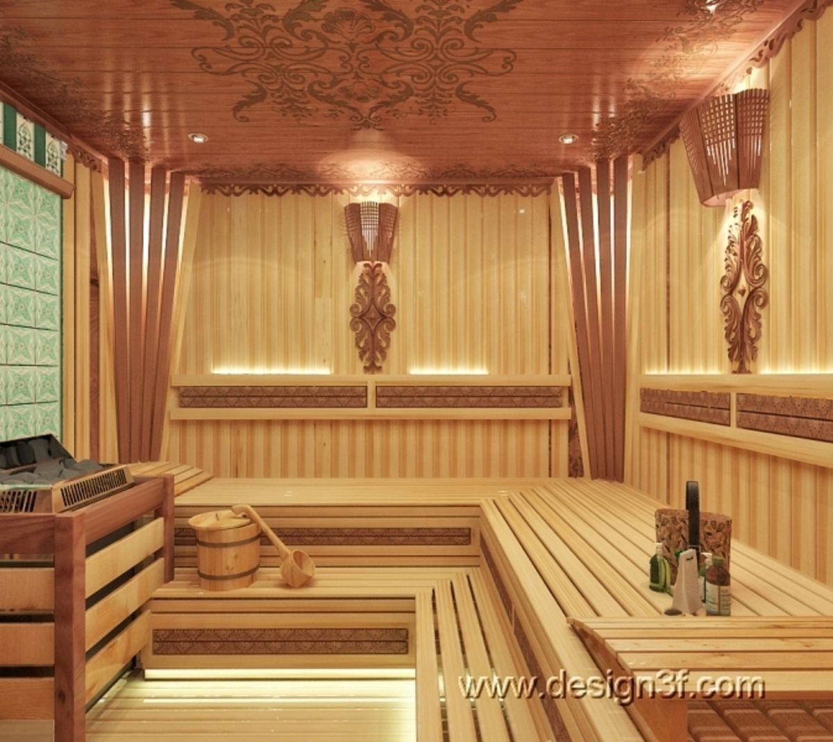 комната отдыха в бане в восточном стиле