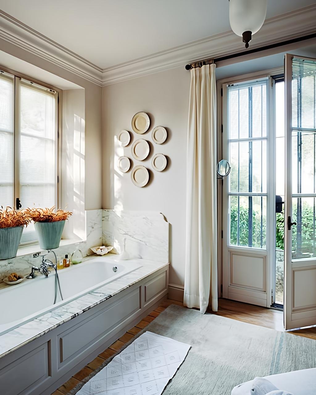 Ванная комната с французским окном