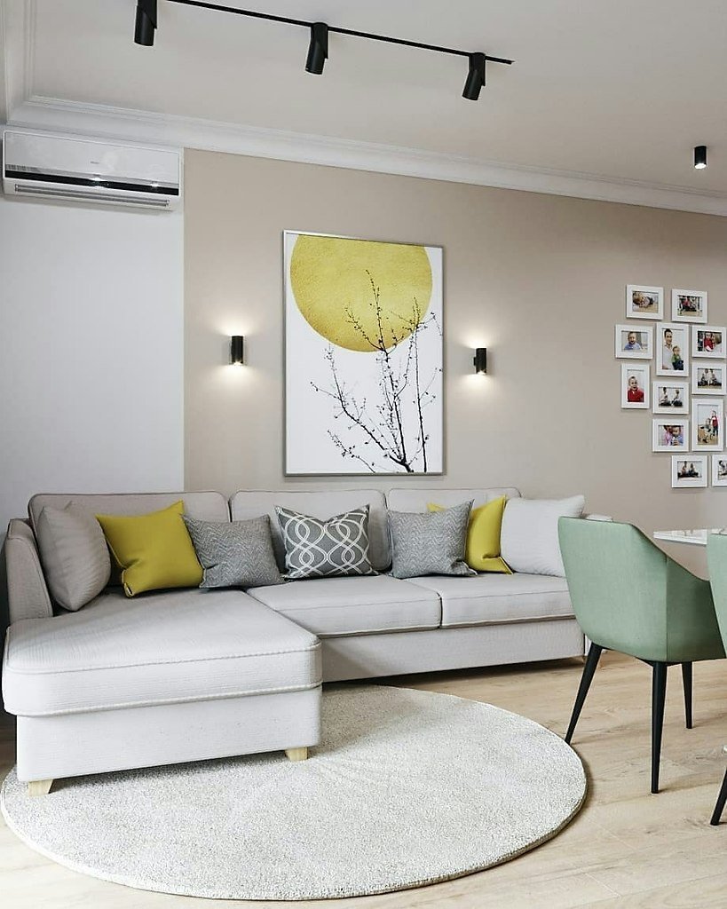 Желтые стены в интерьере