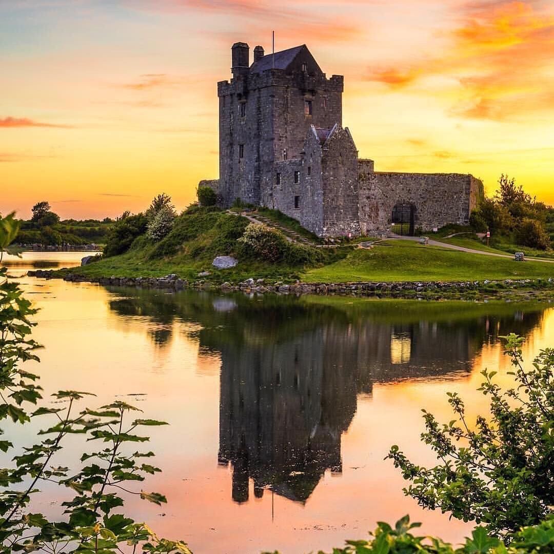 Ирландия. Замок Дангвайр Ирландия. Ирландия графство Голуэй. Замок Ирландия, Голуэй. Замок Гленвей Ирландия.