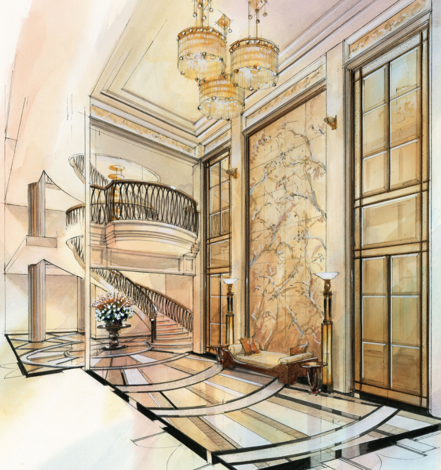 Архитектурные интерьеры отмывка перспектива