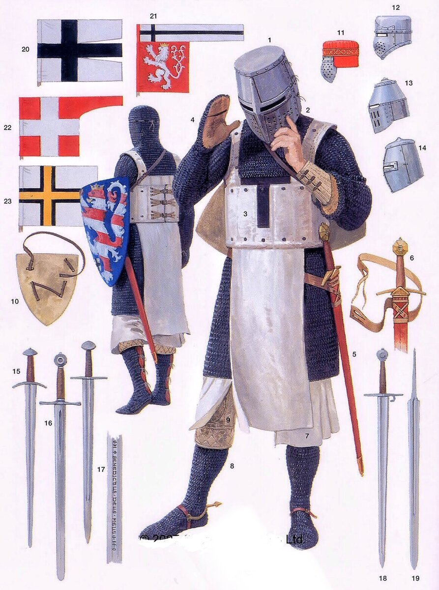 Тевтонский рыцарь 13 век вооружение.